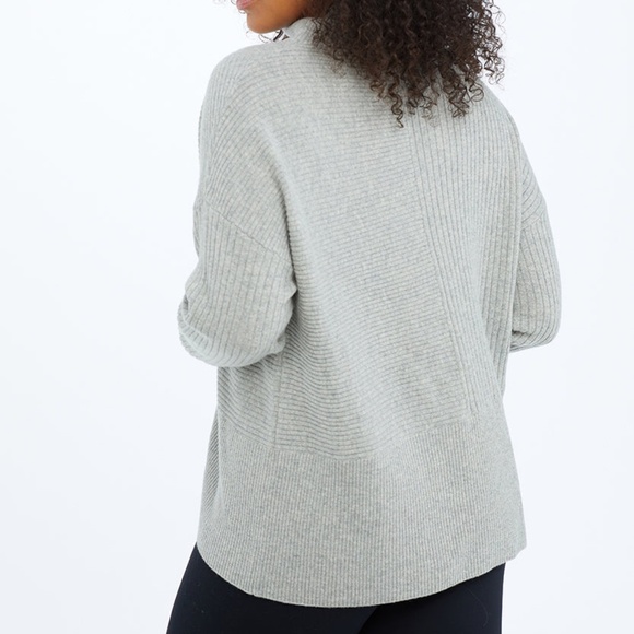 Summersalt Cashmere Funnel Mock Neck Sweater Women’s 1X Gray Quiet Luxury Knit - Picture 3 of 10